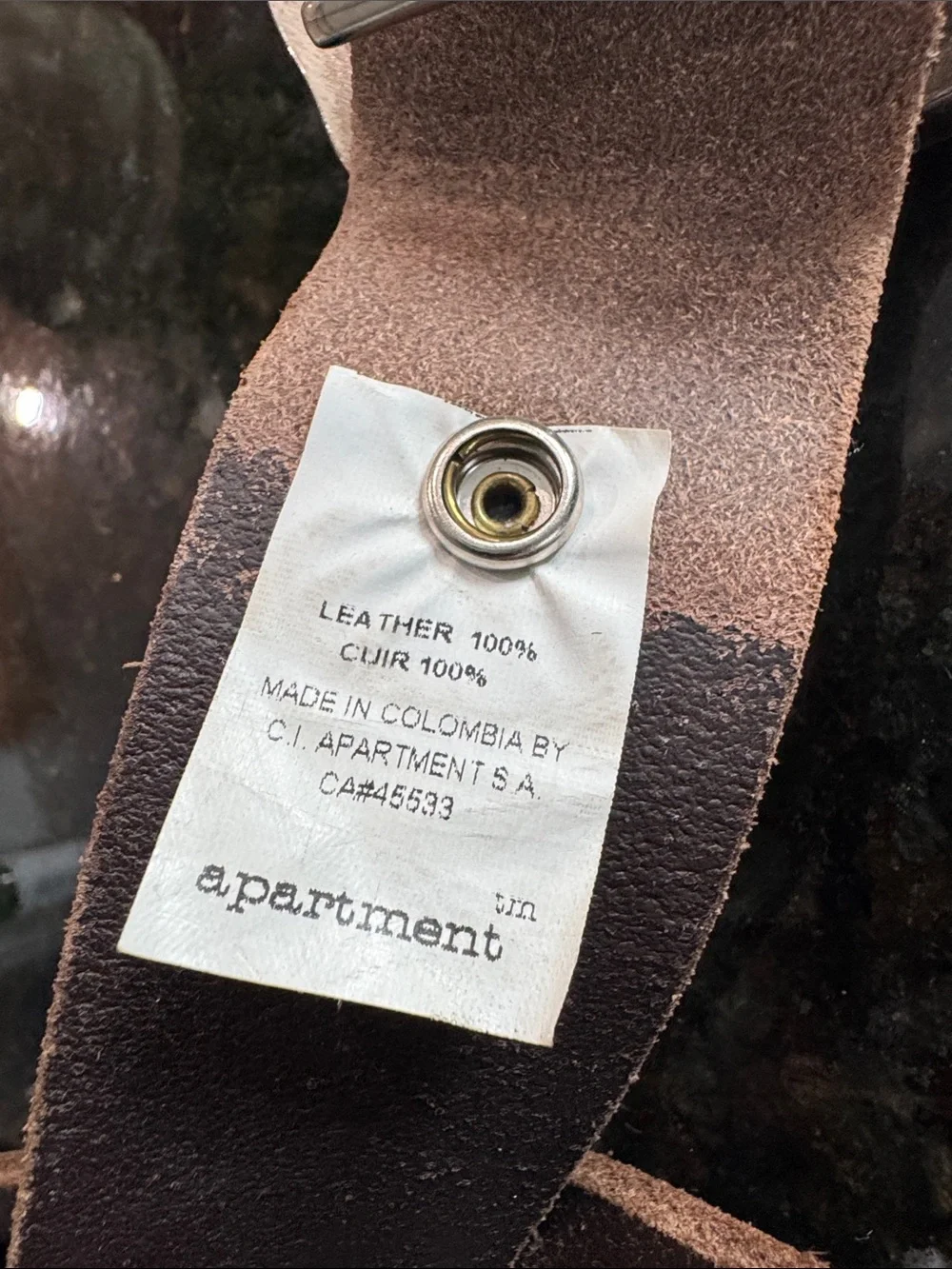 Brown Leather Belt with Ornate Silver-Tone Buckle